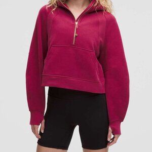 Lululemon Scuba Oversized Half-Zip Hoodie in Magenta Smoke/Gold